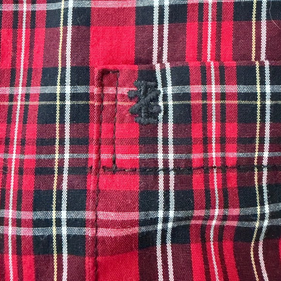 Izod Other - IZOD Mens Red Tartan Plaid Long Sleeve Button Down Shirt Large Holiday Christmas